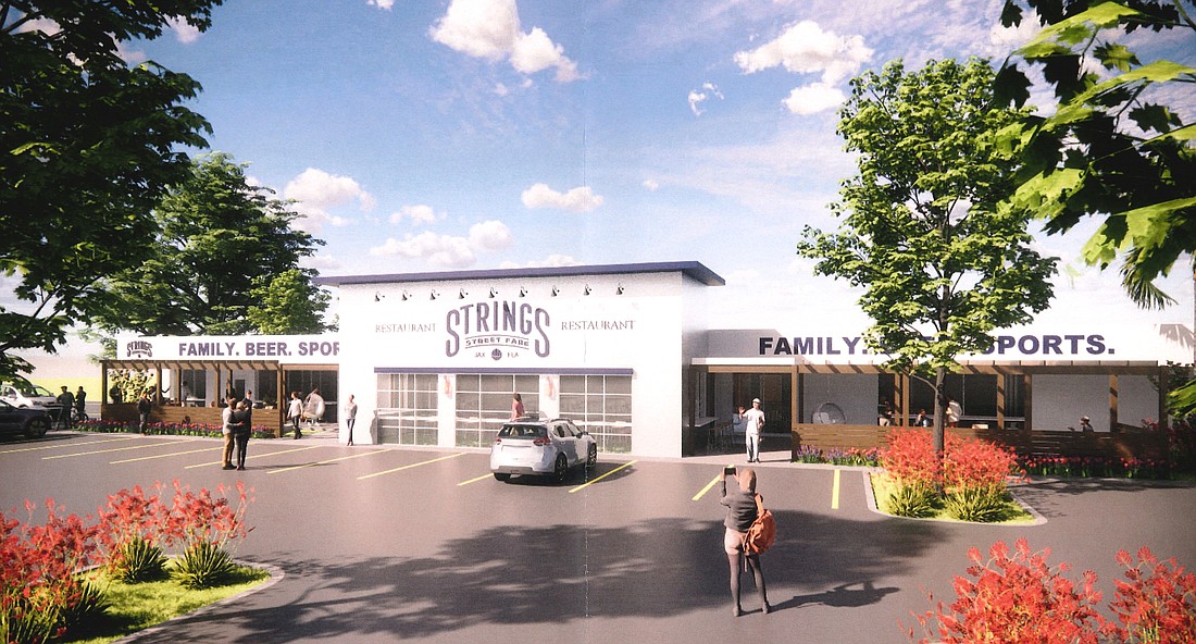 The conceptual drawing shows how Strings Sports Brewery will look after converting Terry’s Country Store along Penman Road.