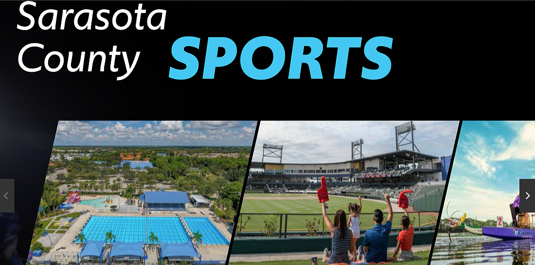 A screenshot of the new Visit Sarasota County landing page that's focused on sports tourism.