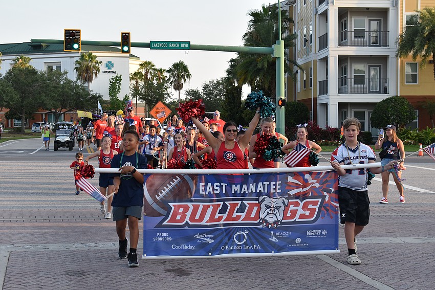 The East Manatee Bulldogs brought a large group to the parade.