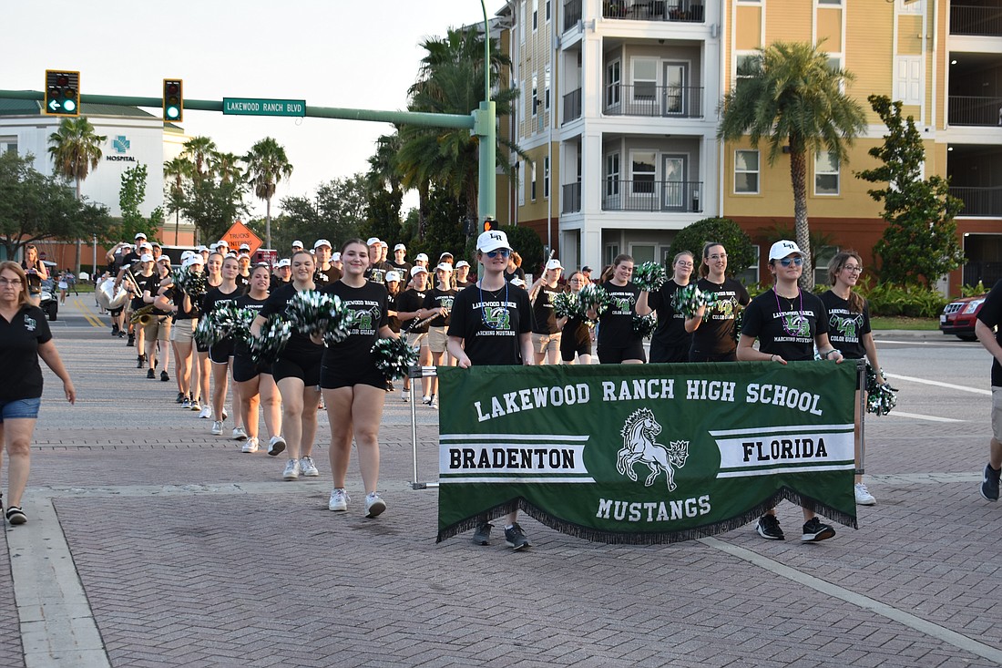 Members of the Lakewood Ranch High Marching Band marched in the parade to honor the veterans.