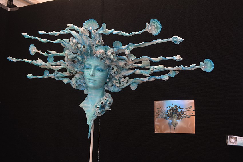 Ruben Medina of Cape Coral uses resin covered with a brass or iron coating to create his art.