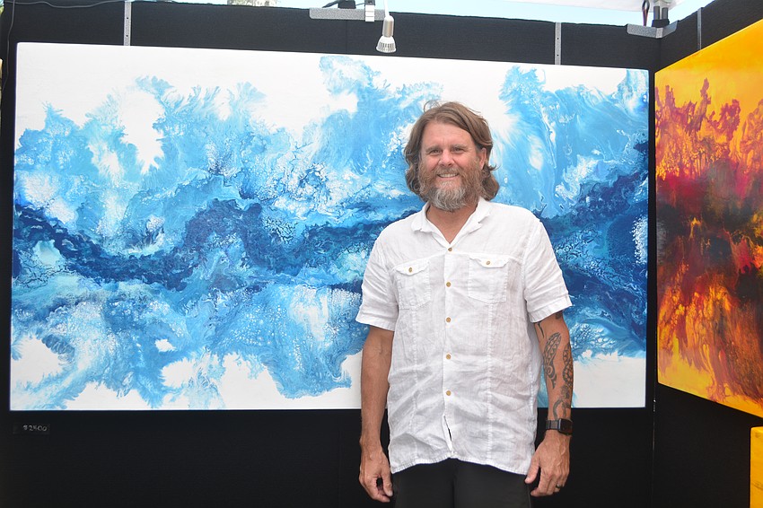 Drew Allan, from Sarasota, is a self-taught artist who utilizes mixed mediums on wood.