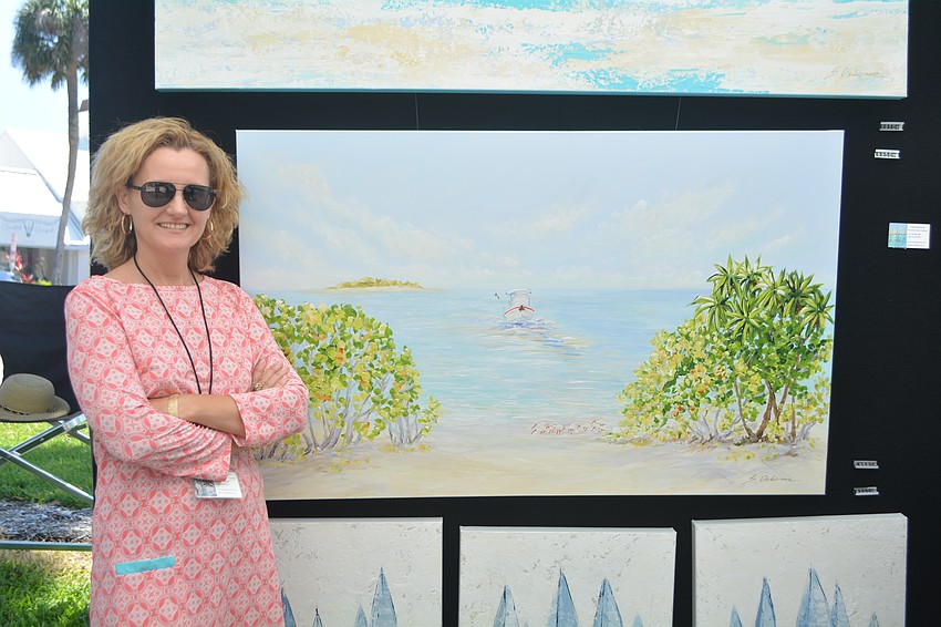 Sveta Osborne of Cape Coral utilizes acrylic on canvas.