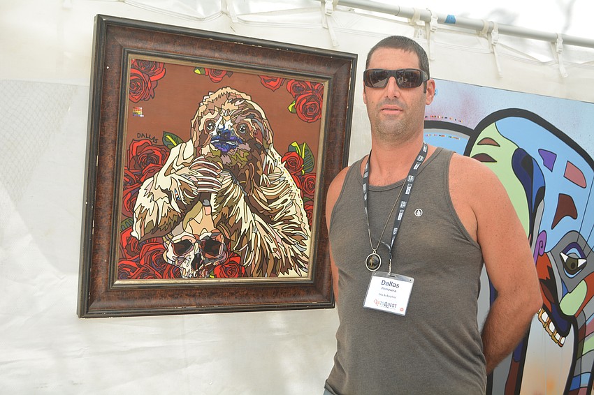 Dallas Primavera of Jacksonville writes either a journal entry or a poem on the back of each painting to document the moment in time while he created the piece.