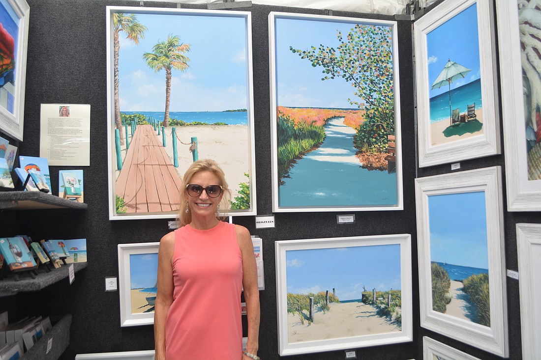 Victoria B. Cooley of Sarasota paints with acrylic and oils to create beach scenes.