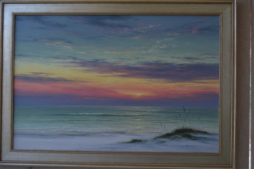 Martin Figlinski's oil painting of a beach scene.