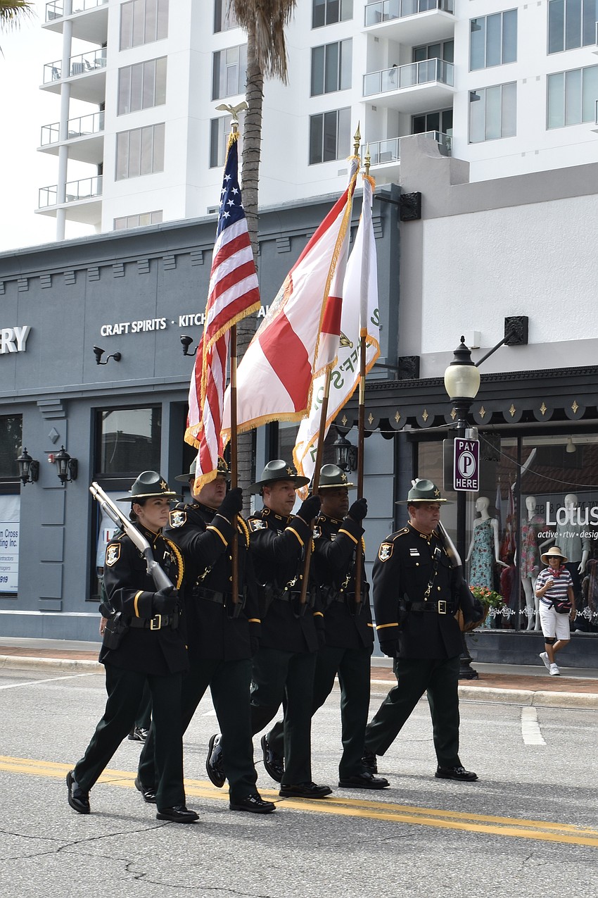 Members of the Sarasota County Sheriff's Office lead the parade.