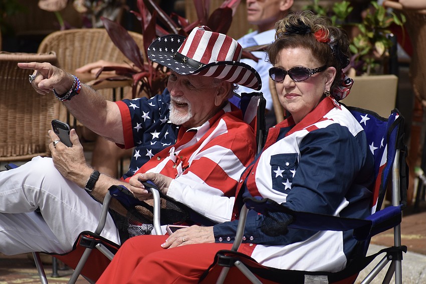 Terry and Ruth Baggett watch the parade.