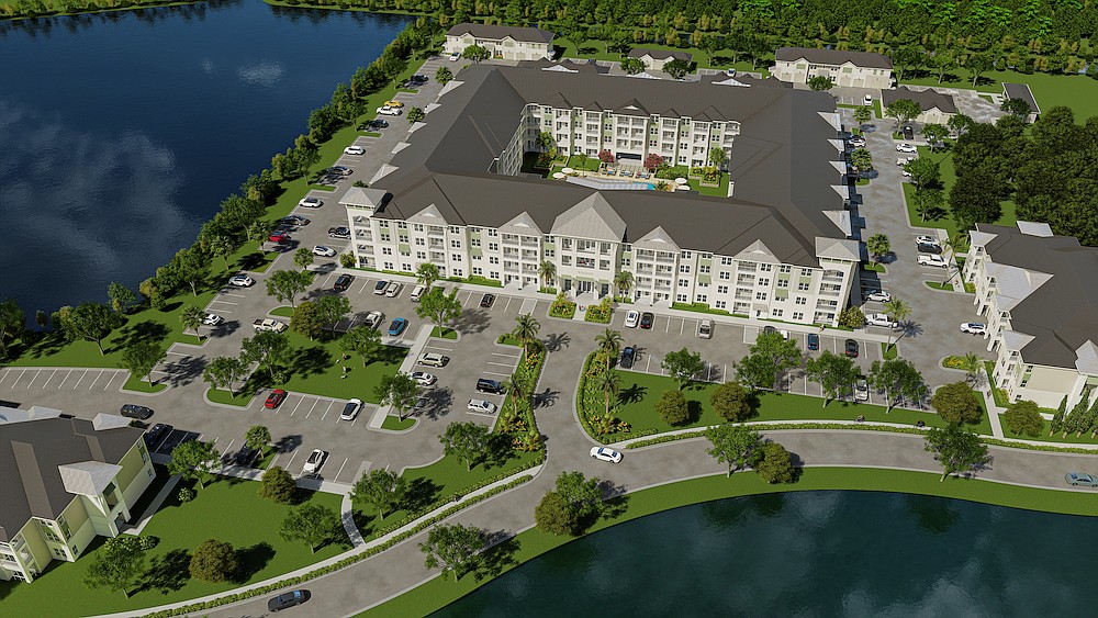 A rendering of the Wilton Palm Coast apartment complex. Image courtesy of Crest Residential.