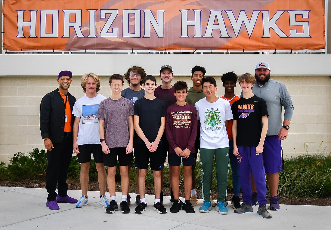 The Horizon High School boys cross country team was the first one to ever win a district championship title at the school.