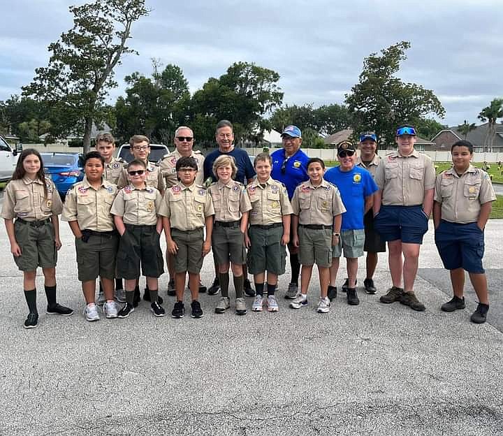 Members of Sons of the American Legion Post 267 and Boy Scouts from Troop 403. Courtesy photo
