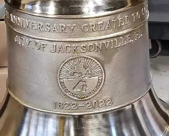 A bronze bell commemorating Jacksonville’s bicentennial will debut June 7 Downtown in the Main Library at 303 N. Laura St. The bell will be on display at the library until a permanent site is chosen.