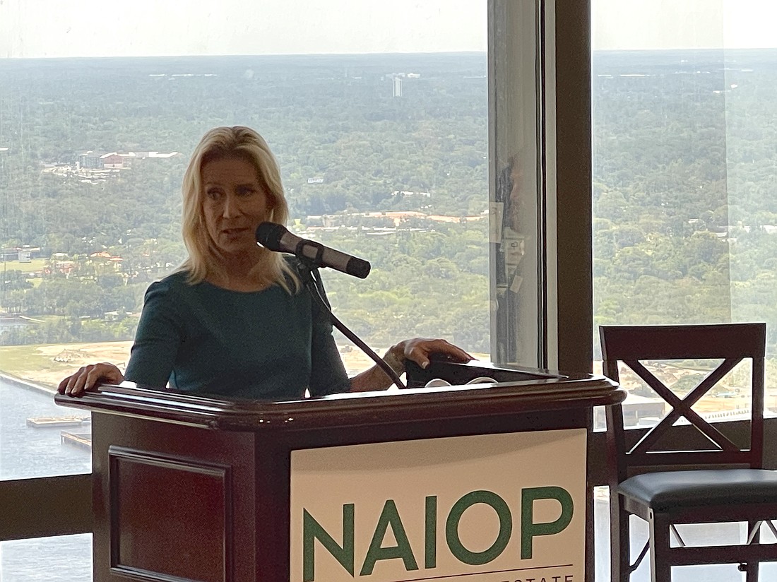 Jacksonville Mayor-elect Donna Deegan addressed the NAIOP Commercial Real Estate Development Association Northeast Chapter on June 8 at The River Club Downtown.