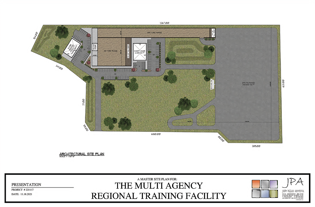 A master site plan for the proposed facility, by Joseph Pozzuoli Architect. Image courtesy of the Flagler County Sheriff's Office