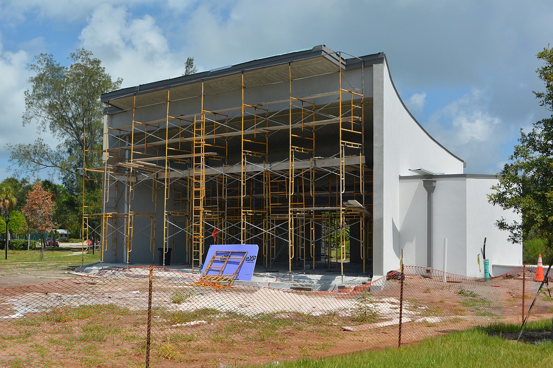 Finishing touches are being put on the town's Karon Family Pavilion.