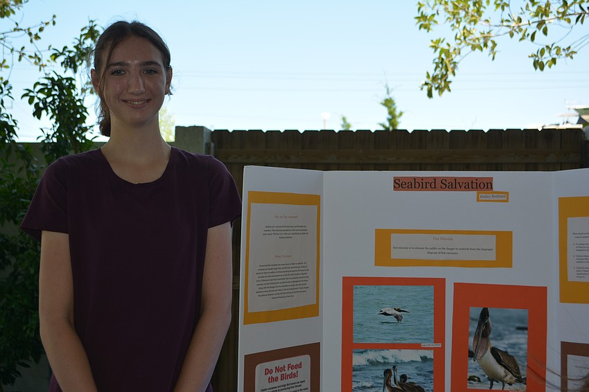 Hailey Redman completed her science project on seabirds.