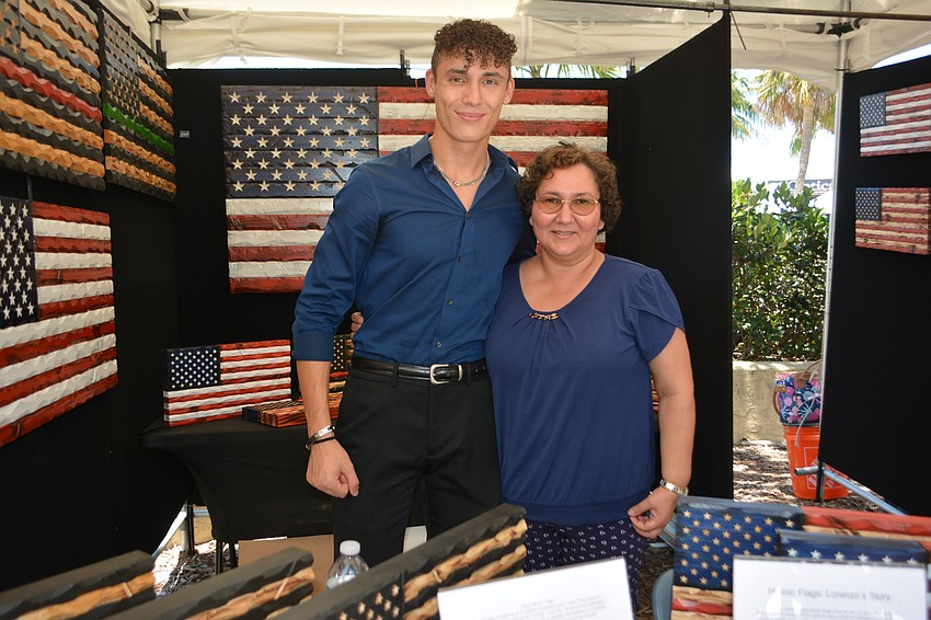 Lorenzo Liberti and his mother, Martha Liberti. Lorenzo started Heroic Flags when he was 14 years old.
