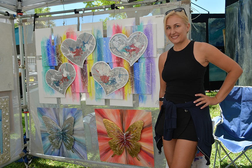 Nikolette Vardi, artist of mixed-media collages.