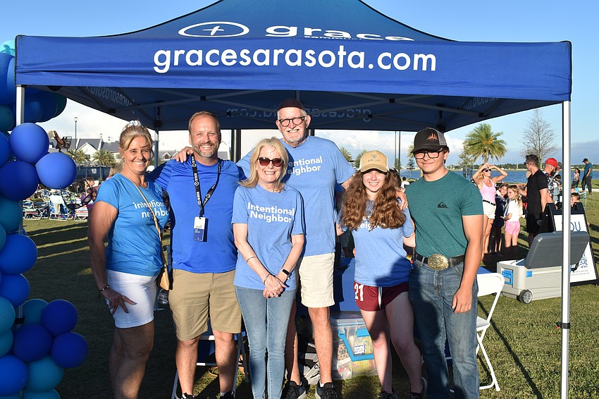 Grace Church members Paula Case, Peter Petrovich, Sue and Charlie Morse, Grace Makowske and Wyatt Williams. The church is an event sponsor.