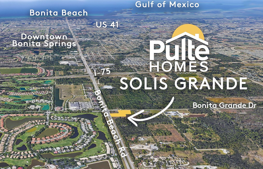 The Pulte Homes plans to build a townhome community called Solis Grande on 11 acres in Bonita Springs.