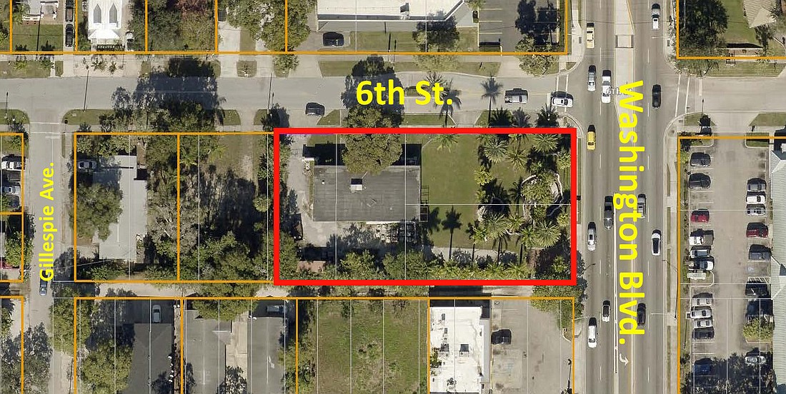 The 0.57-acre parcel of property that could fit an apartment building and retail is for sale at 575 N. Washington Blvd. in Gillespie Park.