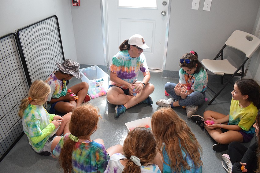 Nate's Honor Animal Rescue campers play a game called 