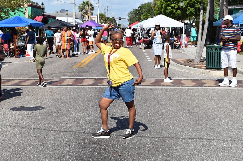 Toya Abner is in a dancing mood.