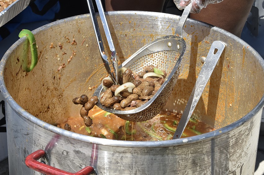 Peanuts are boiled at the Boiled Peanuts stand.