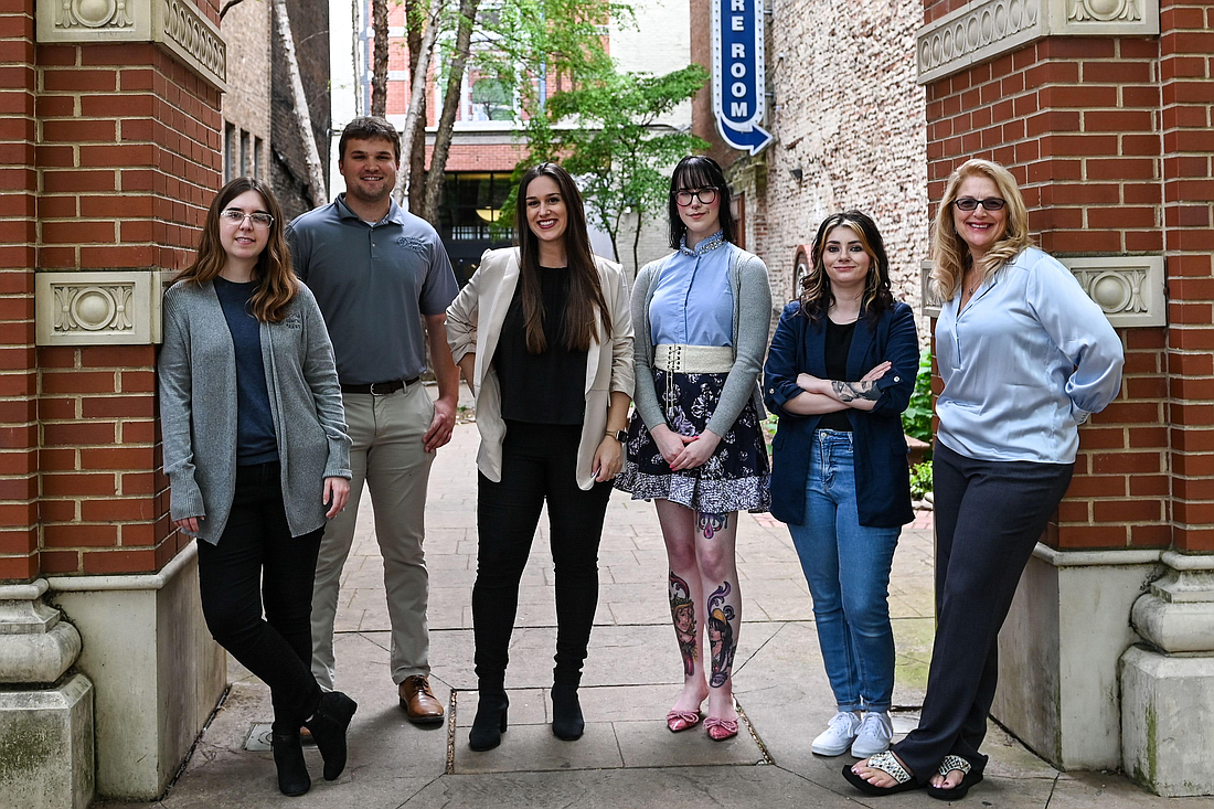Alexia Pappas, third from left, is the tax manager and Knoxville office leader for St. Petersburg-based SBF. She's joined by Tennessee colleagues Stephanie Bias, Carter Kuntz, Caitybelle Montgomery, Jessica Turley and Lara Fett.