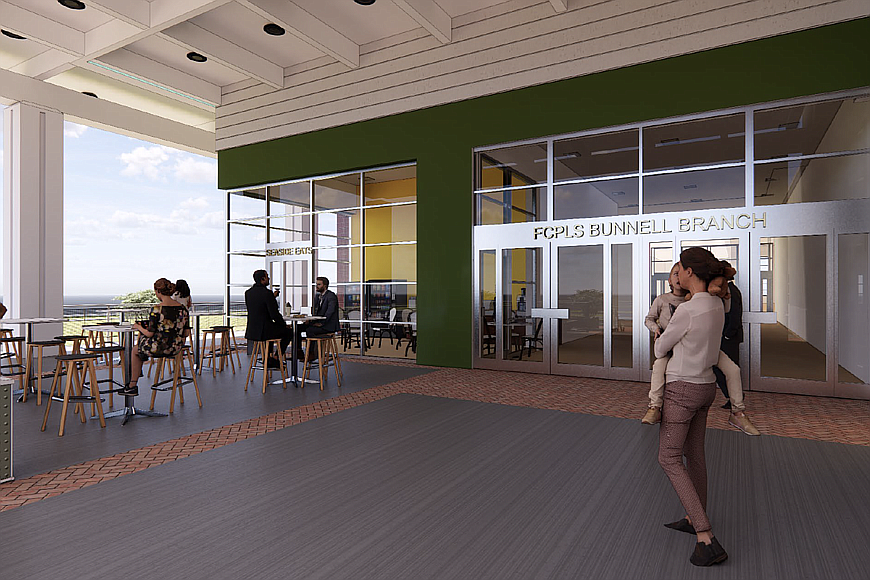 A rendering of the facility planned to replace the library's Bunnell Branch. File photo