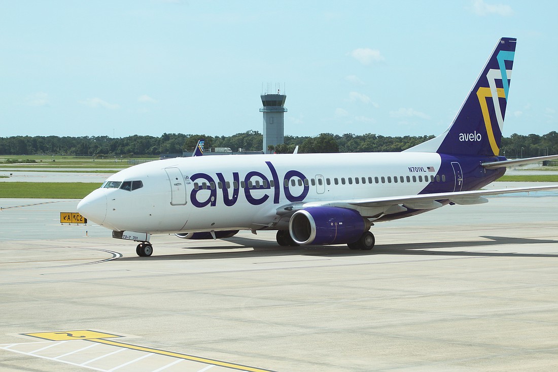 Avelo's inaugural flight lands at DAB on Thursday, June 22. Photo by Jarleene Almenas