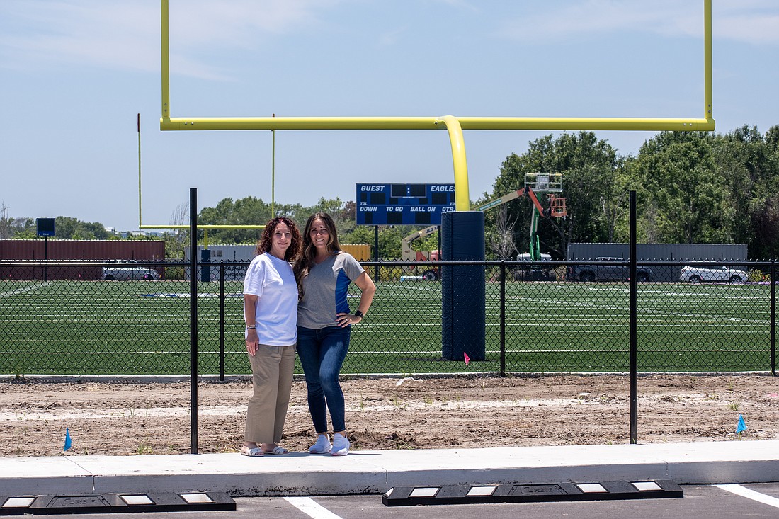 Lakewood Ranch Prep upper school principal Cheryl Cendan and athletic director Racquel Standifer said the school's football field cost approximately $1.4 million to construct.