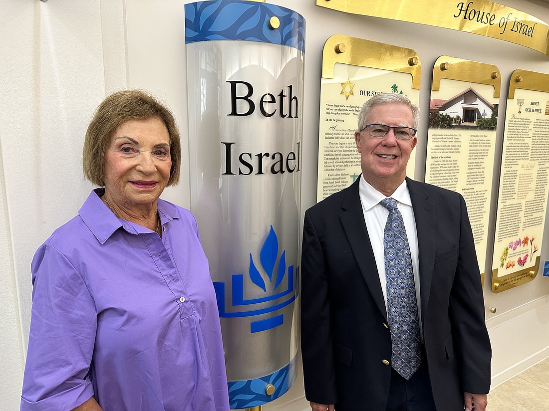 New co-presidents of Temple Beth Israel Marion Levine and Michael Boorstein are transitioning into their new positions keeping the late David Gorin in mind.
