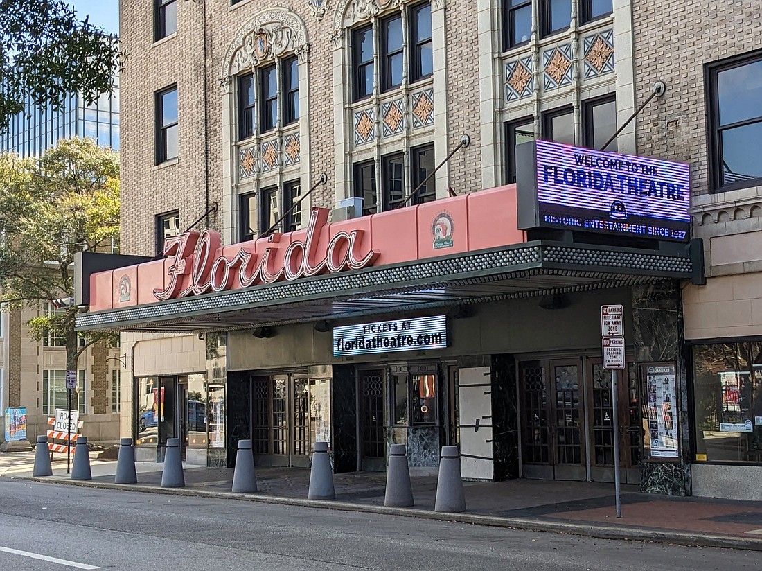 The city-owned Florida Theatre at 128 E. Forsyth St. Downtown will be closed from July through October for renovations.