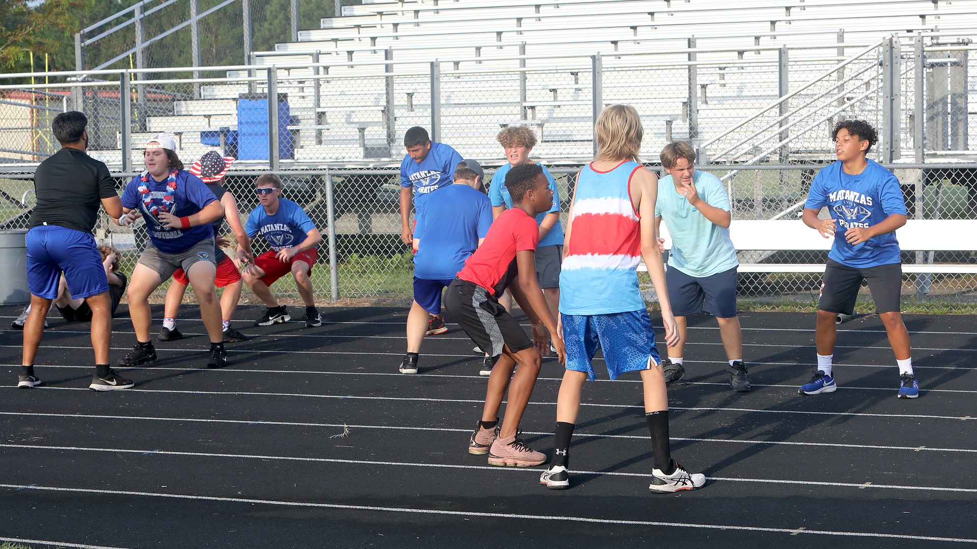 Matanzas football team honors fallen hero with Red, White and Blue ...