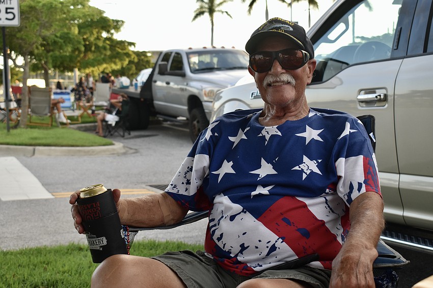 Mark Johnson is in the American spirit and in town from Largo visiting his sister.