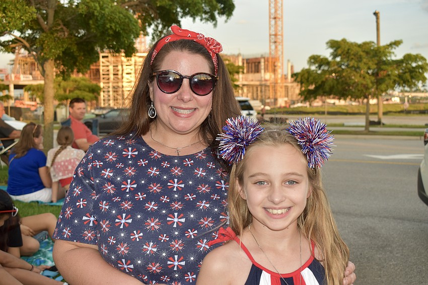 Sarasota residents Jessica and Caralina Kress are first timers to the fireworks show at Nathan Benderson Park.