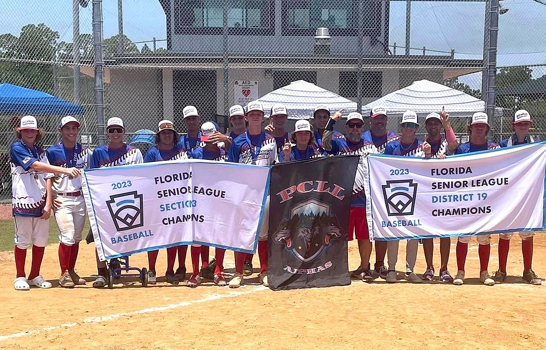 The Palm Coast Little League Senior all-stars won the Section 3 title on July 2 to advance to the state tournament. Courtesy photo
