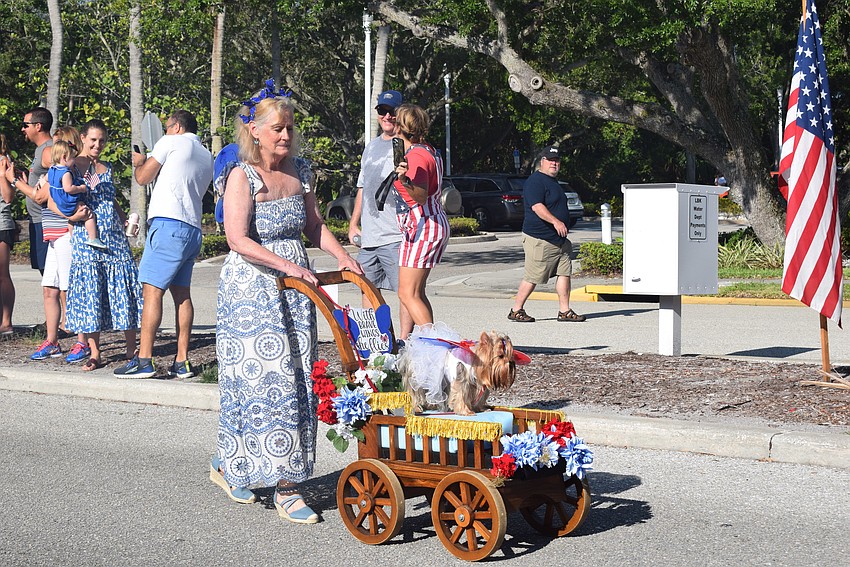 Longboat Key's 2023 Freedom fest parade featuring the Rotary Club's Hot Diggity Dog parade.