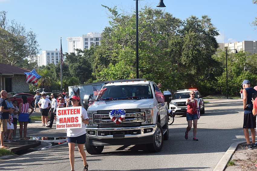 Sixteen Hands Horse Sanctuary in Longboat Key's 2023 Freedom fest parade.