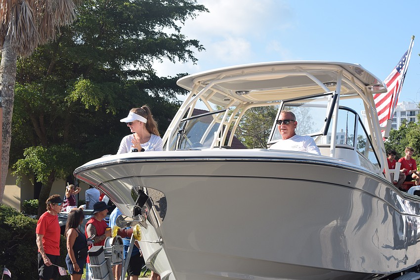 Cannon's Marina's boat in the Freedom Fest parade.
