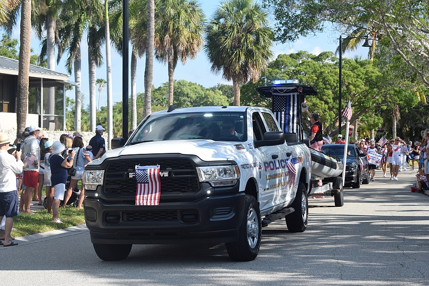 Longboat Key's Police Department in the 2023 Freedom fest parade.