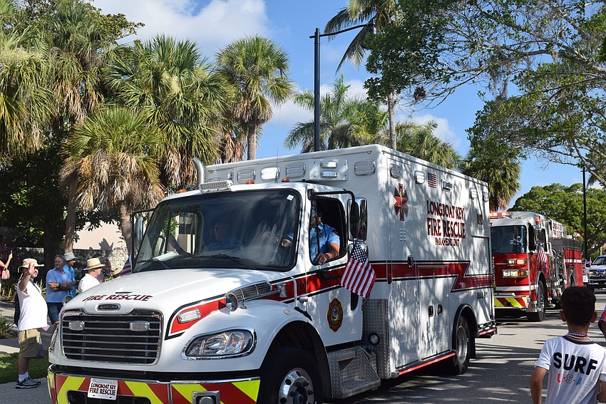 Longboat Key Fire department in Longboat Key's 2023 Freedom fest parade