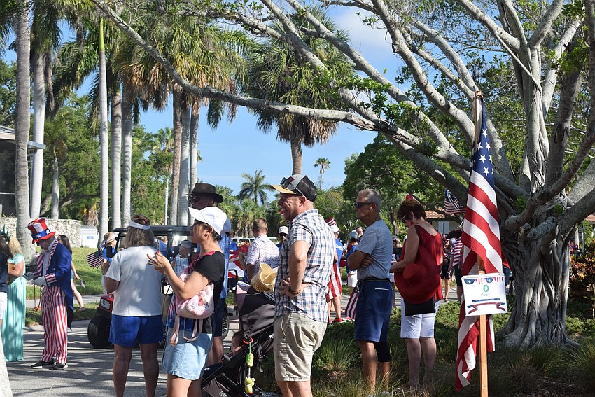 People watching Longboat Key's 2023 Freedom fest parade