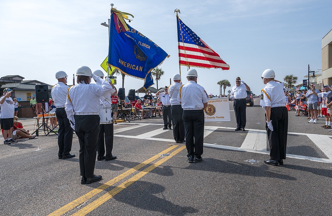 American Legion Post 115 of Flagler County presents the colors at the 4th of July Stars and Stripes parade in Flagler Beach. Photo by Michele Meyers