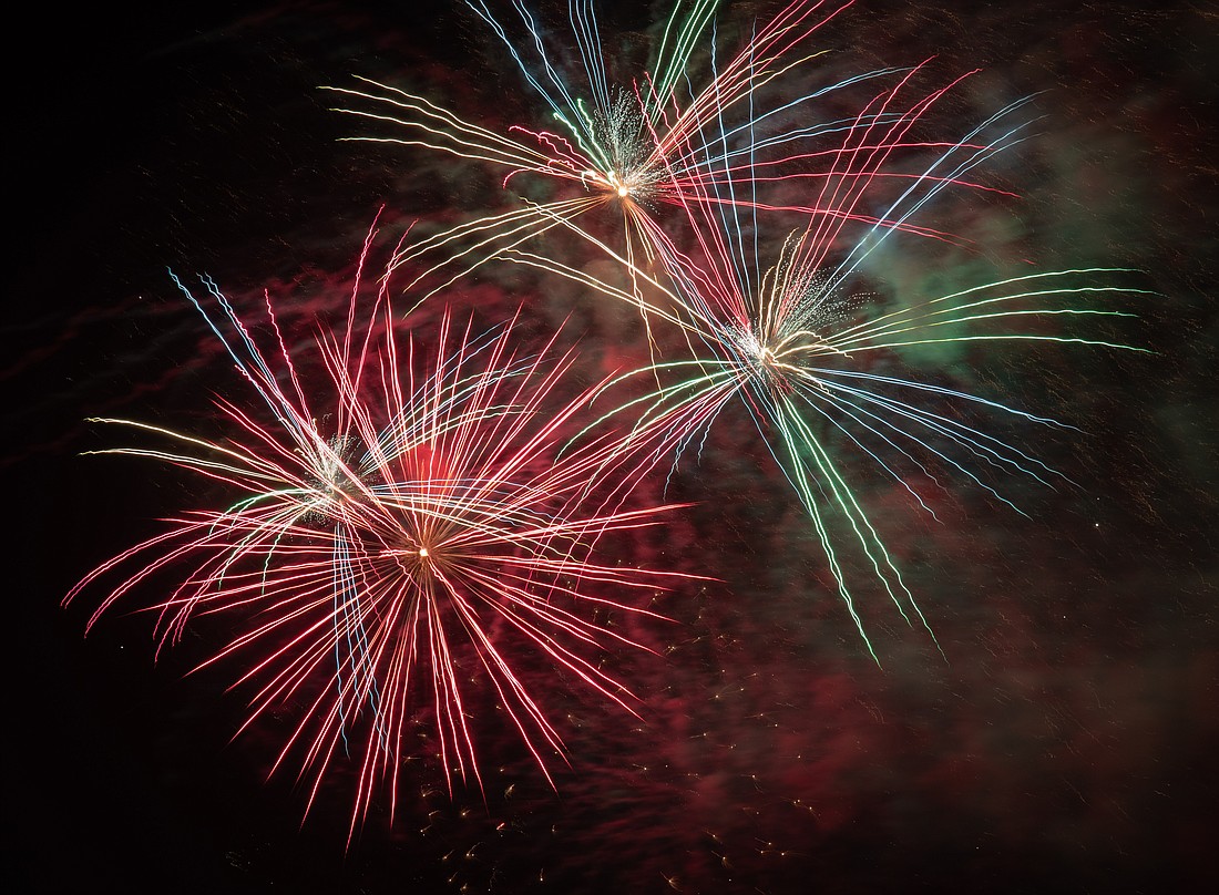 Fireworks over the Halifax river on the Fourth of July. Photo by Suzanne McCarthy