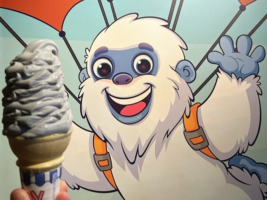 Cool Eddy is the Yeti mascot for Cool Eddy’s ice cream shop in Julington Creek.