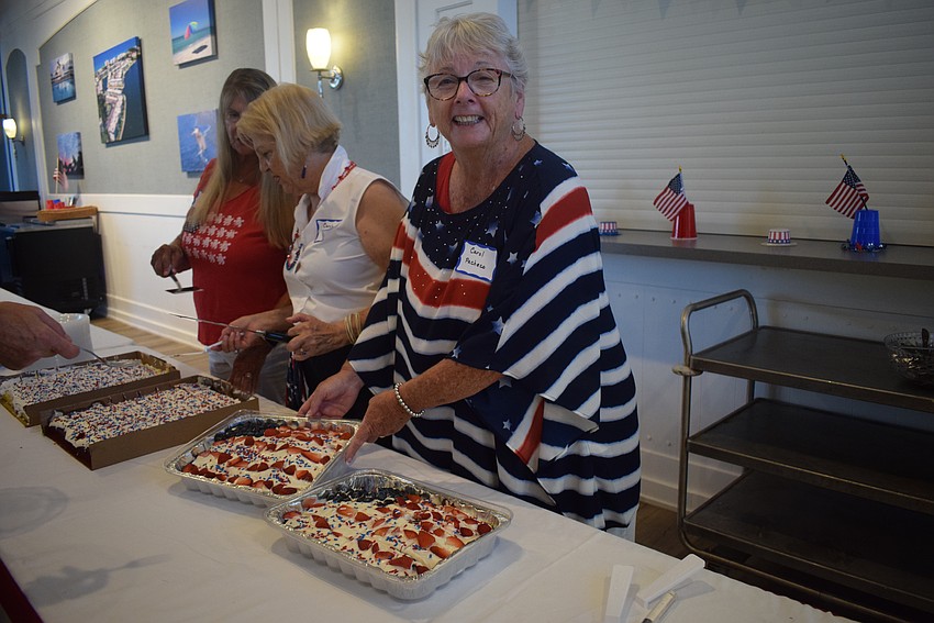 Carol Pacheco made delicious Fourth of July themed cakes for the Longboat Harbour Fourth of July party.