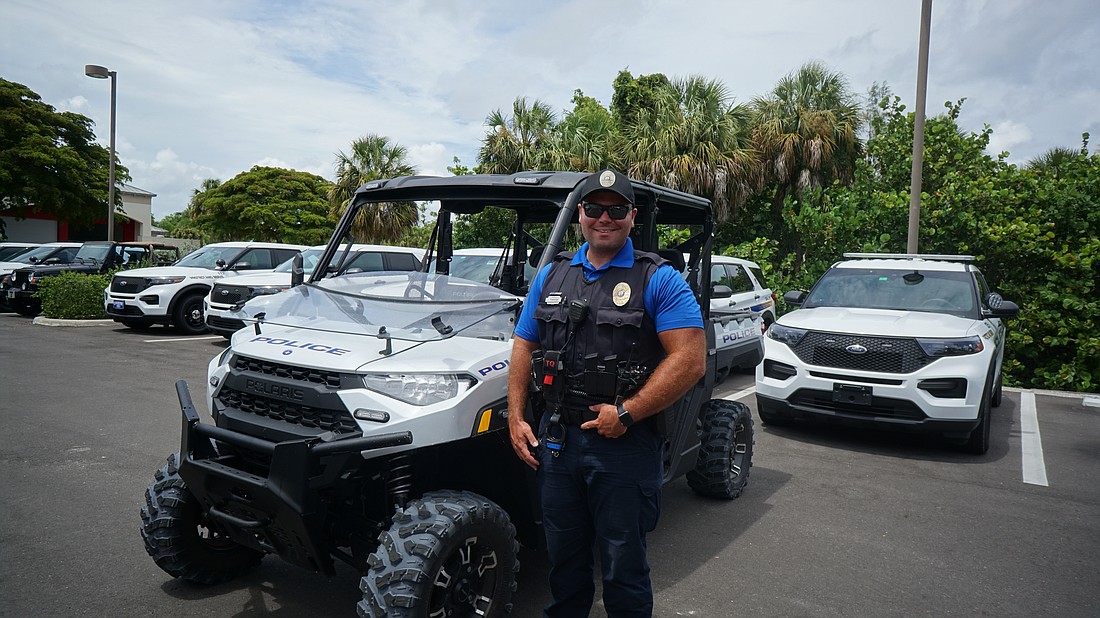 Joe Ferrigine has been with Longboat Key Police Department for about a year and a half. He frequently takes beach patrol shifts on Saturday afternoons.
