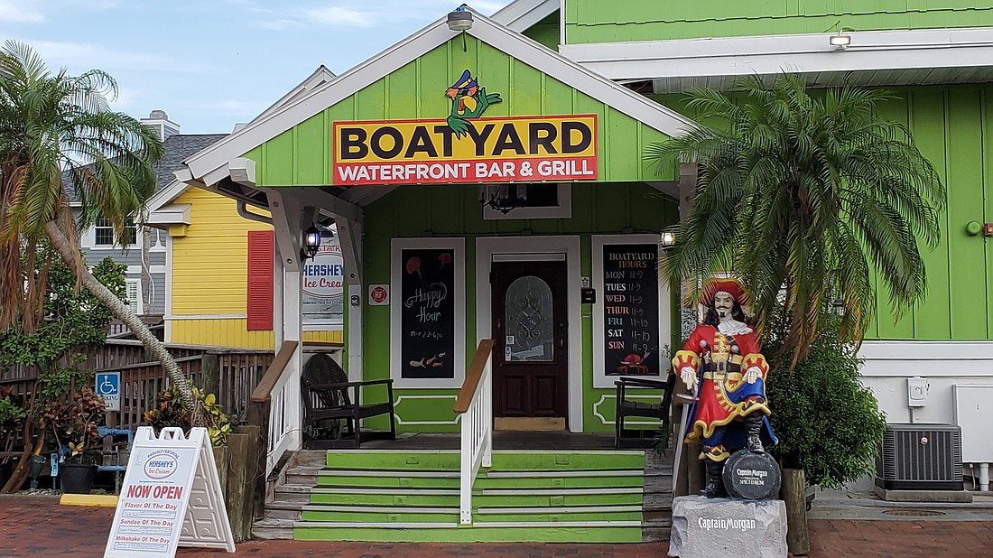The Boatyard Waterfront Bar and Grill is located at 1500 Stickney Point Road.